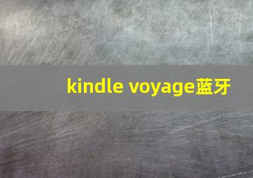 kindle voyage蓝牙